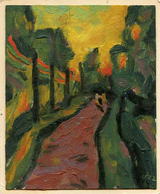 Усачёв Анатолий Андреевич. Пейзаж с дорогой 